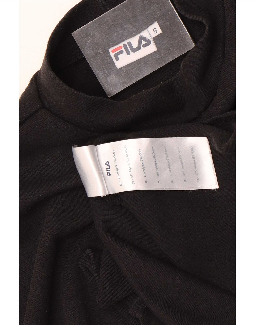 Fila muška majica slobodnog kroja Mali crni poliester