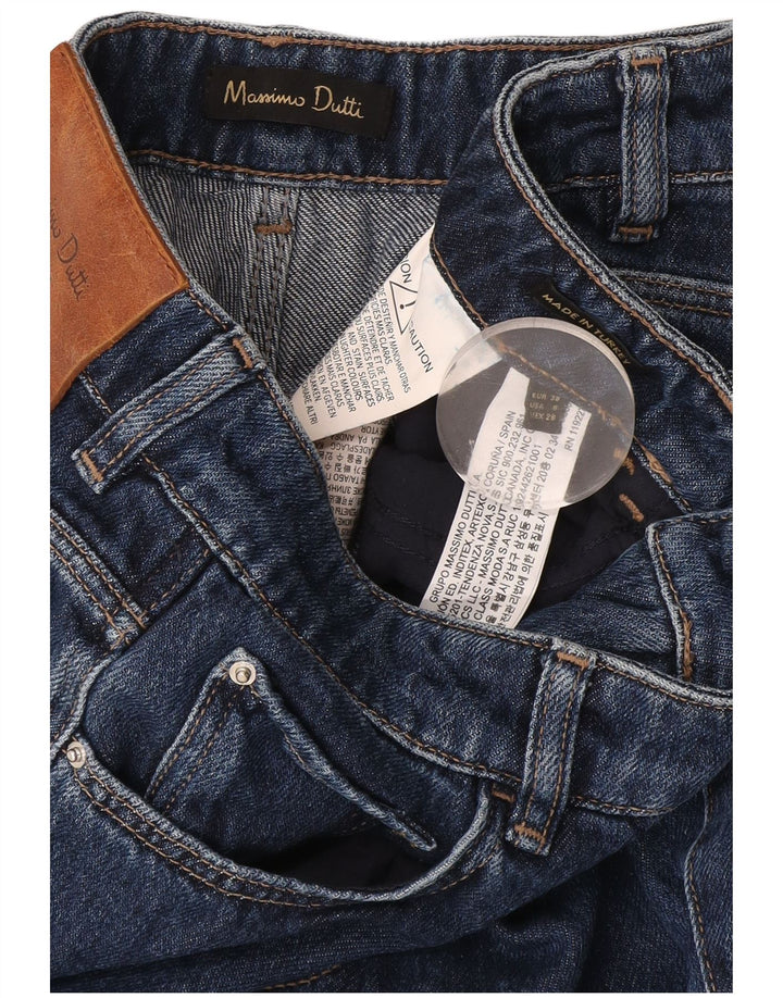 Ženske lepršave traperice Massimo Dutti EU 38 male W28 L34 tamnoplavi pamuk