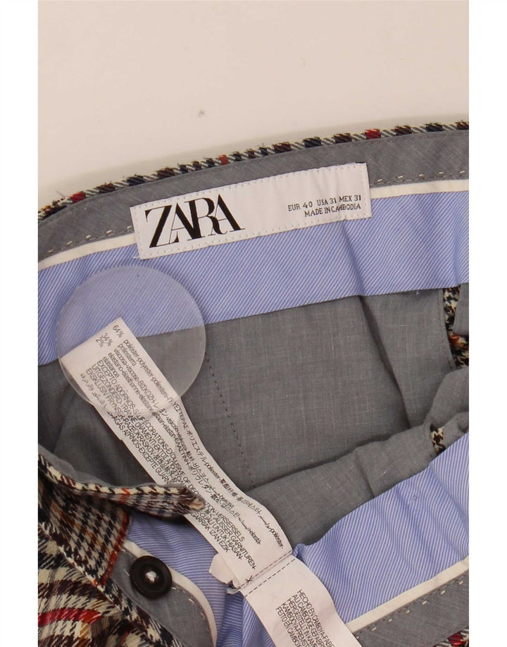Zara muške skraćene hlače EU 40 srednje W31 L25 bež karirani poliester
