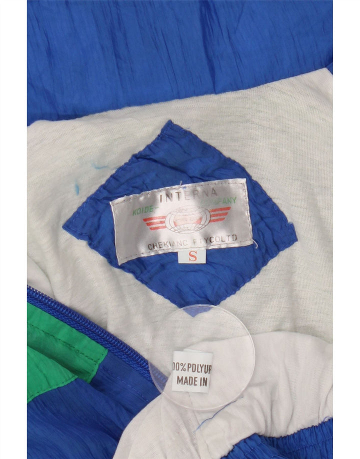 Vintage muška gornja jakna trenirke Mala plava retro poliuretanska boja