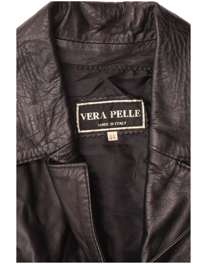 VINTAGE ženska kožna jakna IT 44 srednje crna koža