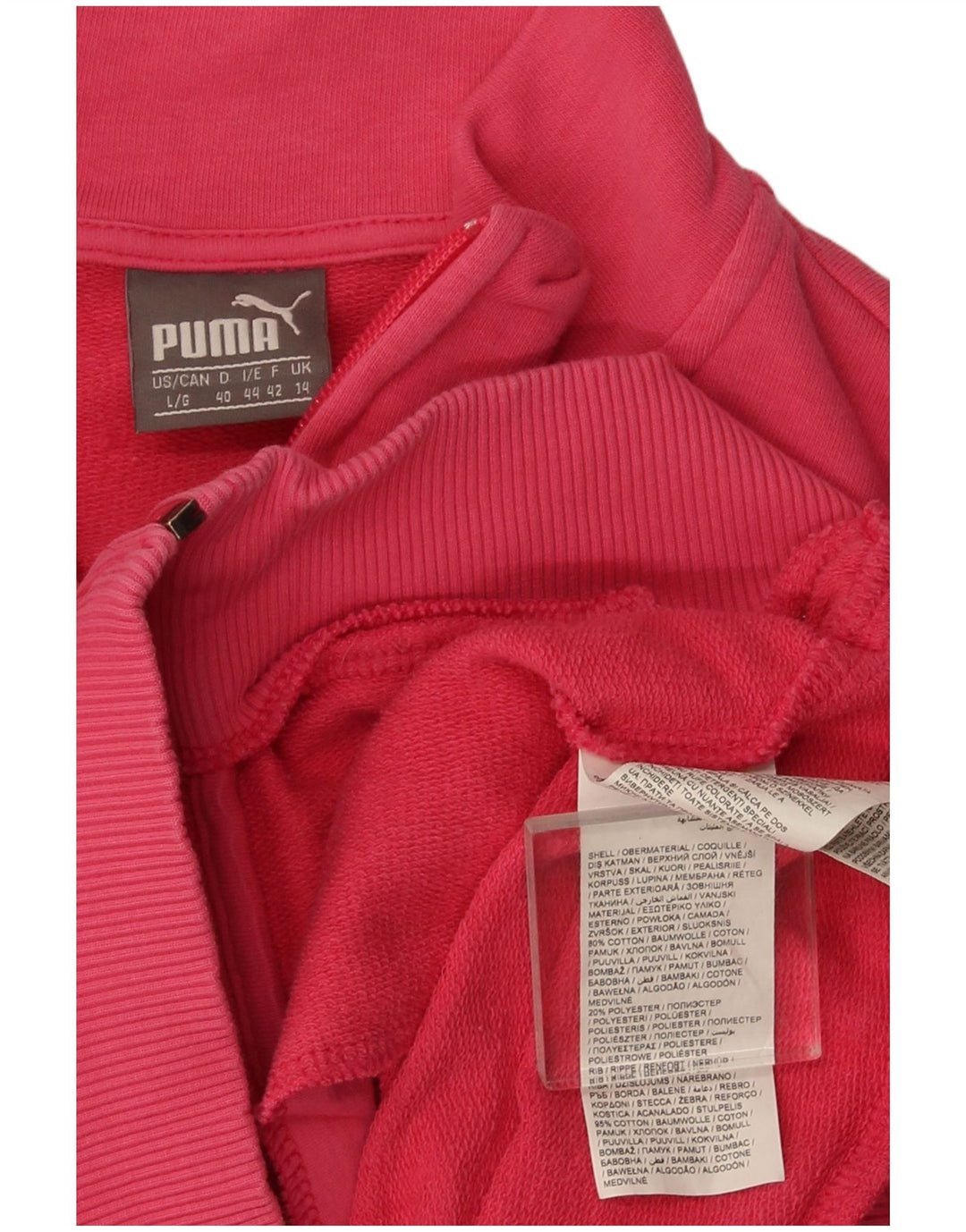 Puma ženska gornja jakna trenirke UK 14 Large Pink Cotton