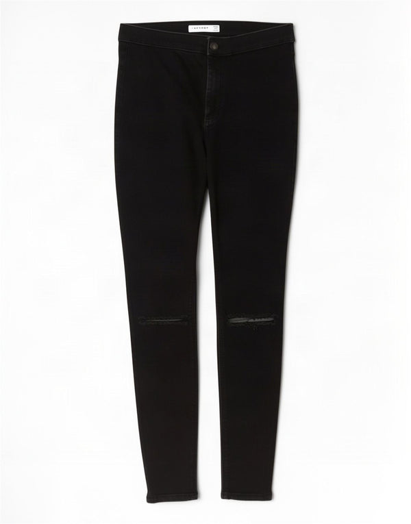 Topshop ženske uske traperice Joni Crop W30 L26, crni pamuk