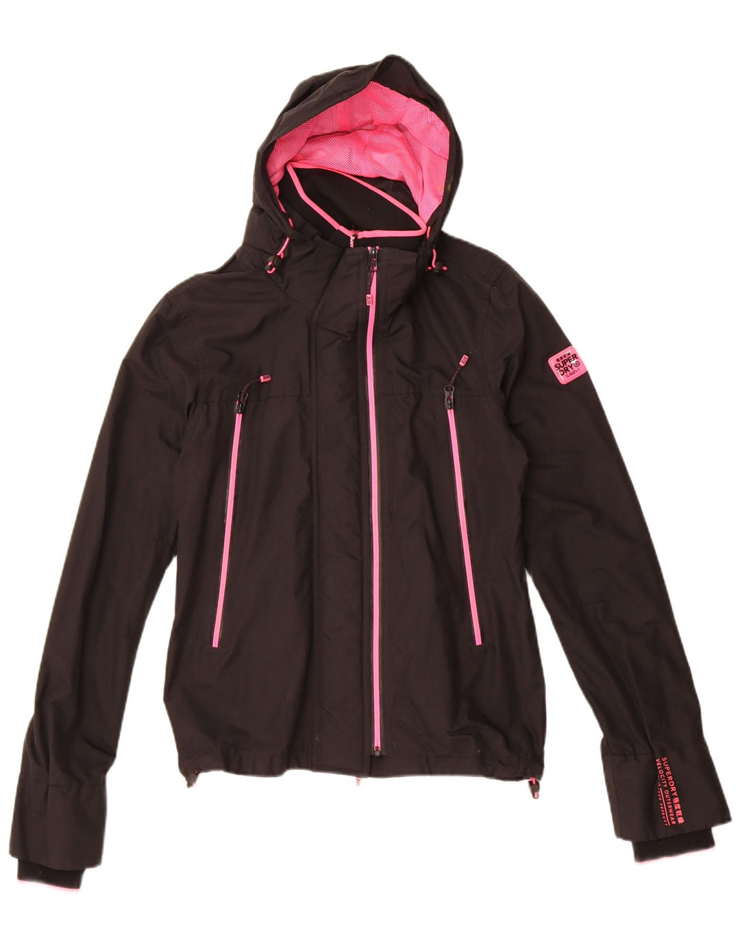 Superdry ženska jakna vjetrovka s kapuljačom UK 12 srednje crna