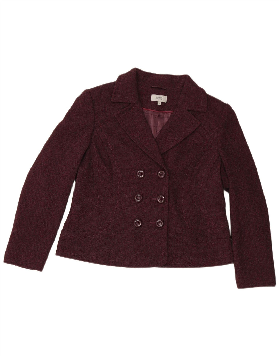 Marks & Spencer ženski sako s dvostrukim kopčanjem UK 18 XL Bordo