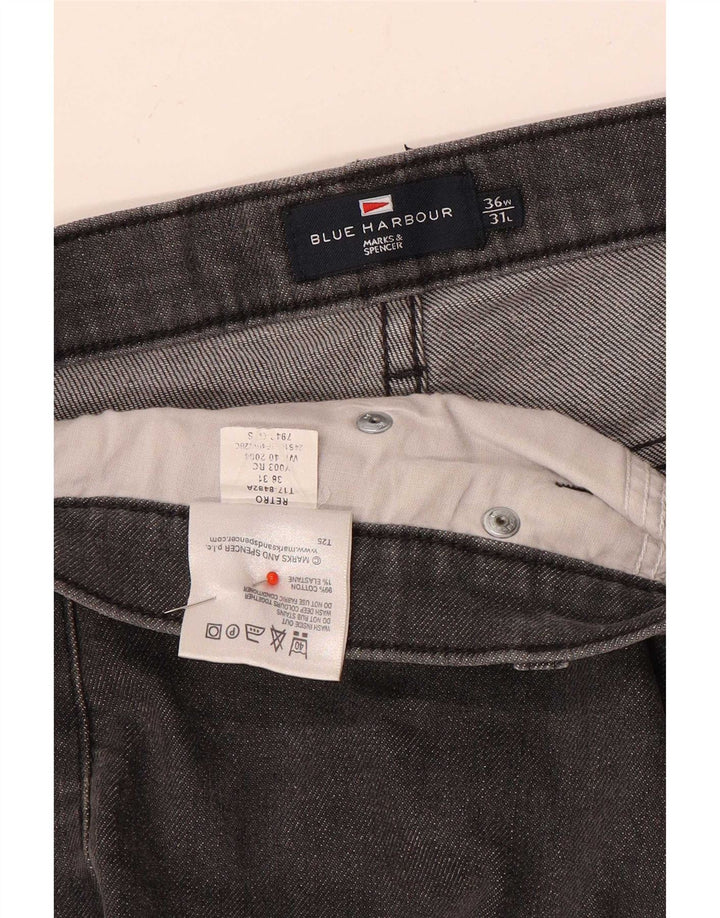 Marks & Spencer muške ravne traperice Blue Harbor W36 L31 sivi pamuk