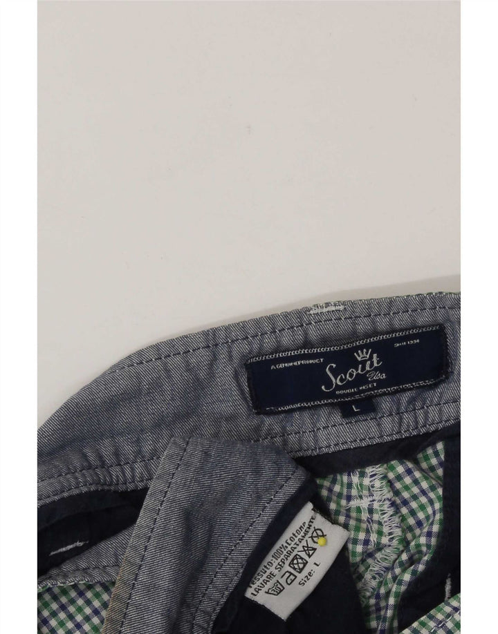 Scout Mens Chino kratke hlače Large W34 Zeleni karirani pamuk