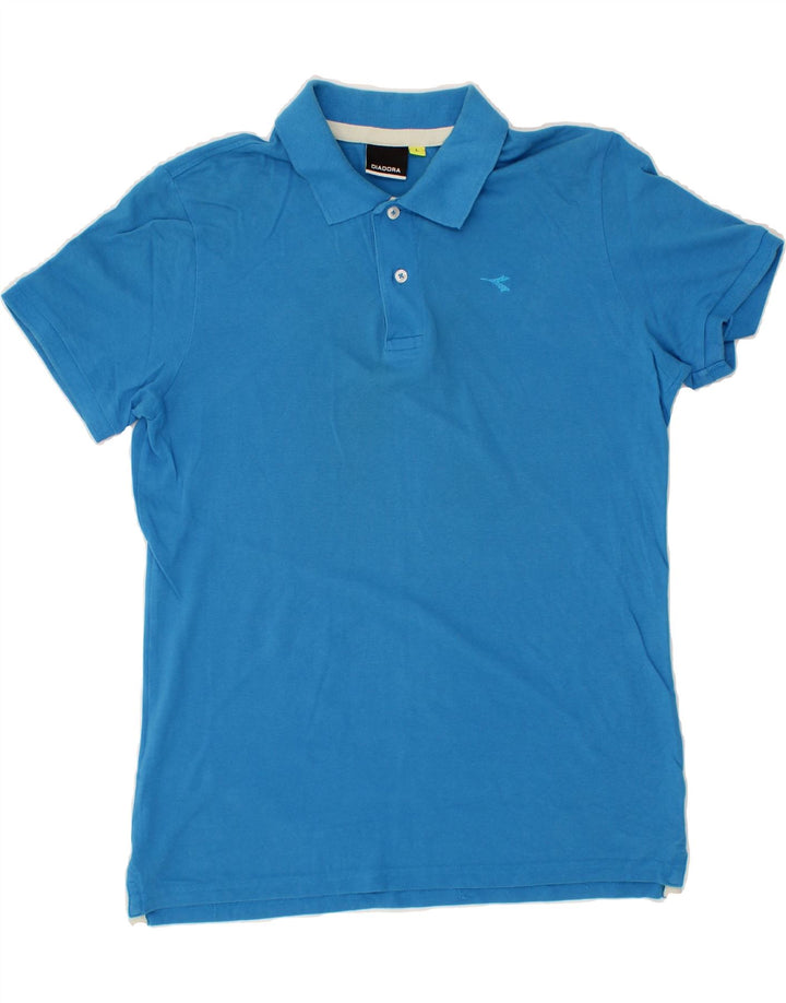 DIADORA Mens Polo Shirt Large Blue Vintage Diadora and Second-Hand Diadora from Messina Hembry 