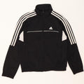 ADIDAS Boys Tracksuit Top Jacket 11-12 Years Black Colourblock Polyester Vintage Adidas and Second-Hand Adidas from Messina Hembry 