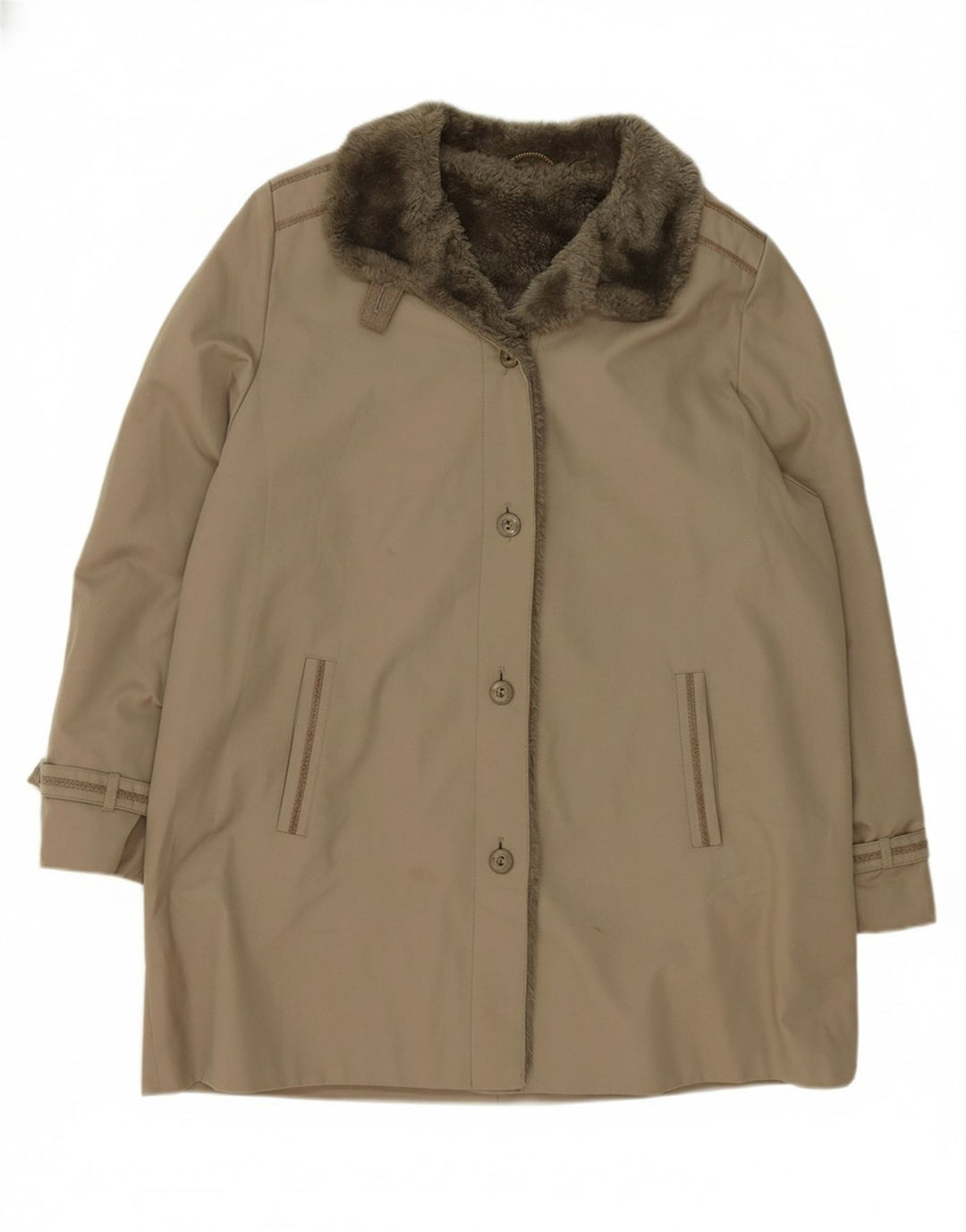 DANNIMAC Womens Overcoat UK 16 Large Beige