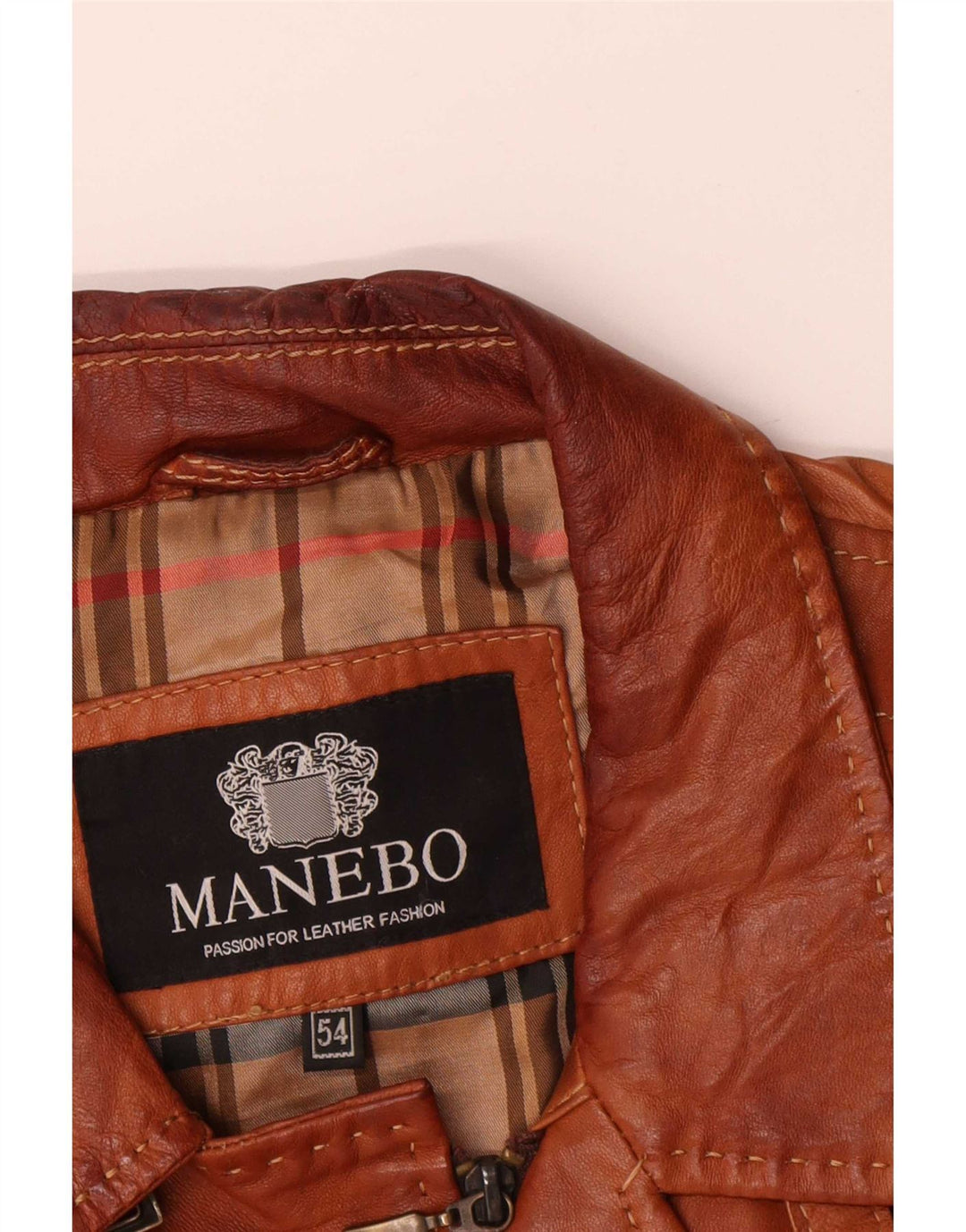 Manebo muška kožna jakna EU 54 2XL smeđa