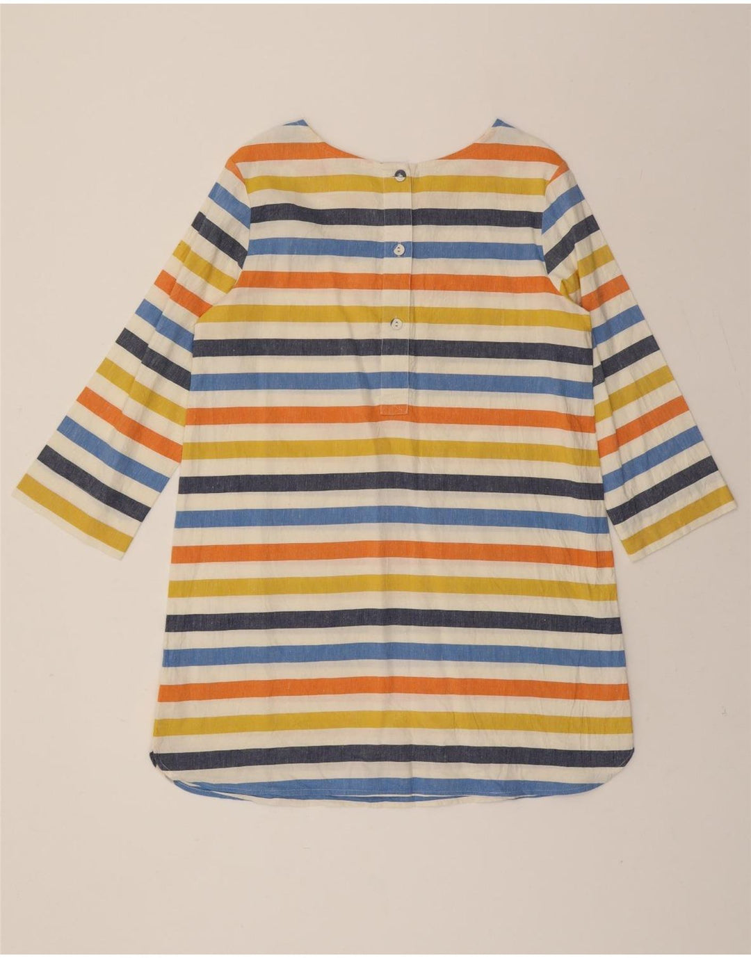 SEASALT Womens 3/4 Sleeve Sheath Dress UK 12 Medium Multicoloured Striped Vintage Seasalt and Second-Hand Seasalt from Messina Hembry 