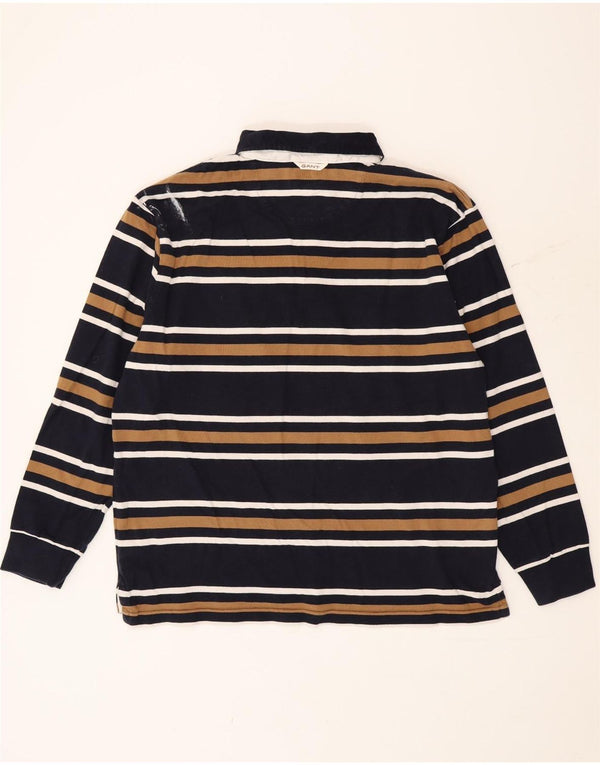 Gant muška ragbi polo majica dugih rukava 2XL tamnoplavi pamuk na pruge