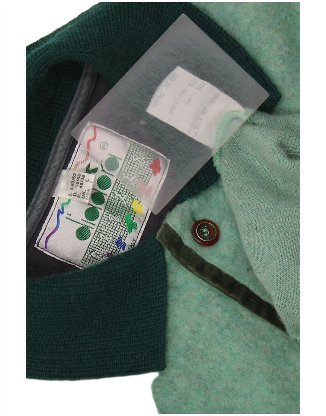 DIADORA Muški pulover s polo ovratnikom, veliki zeleni vuneni