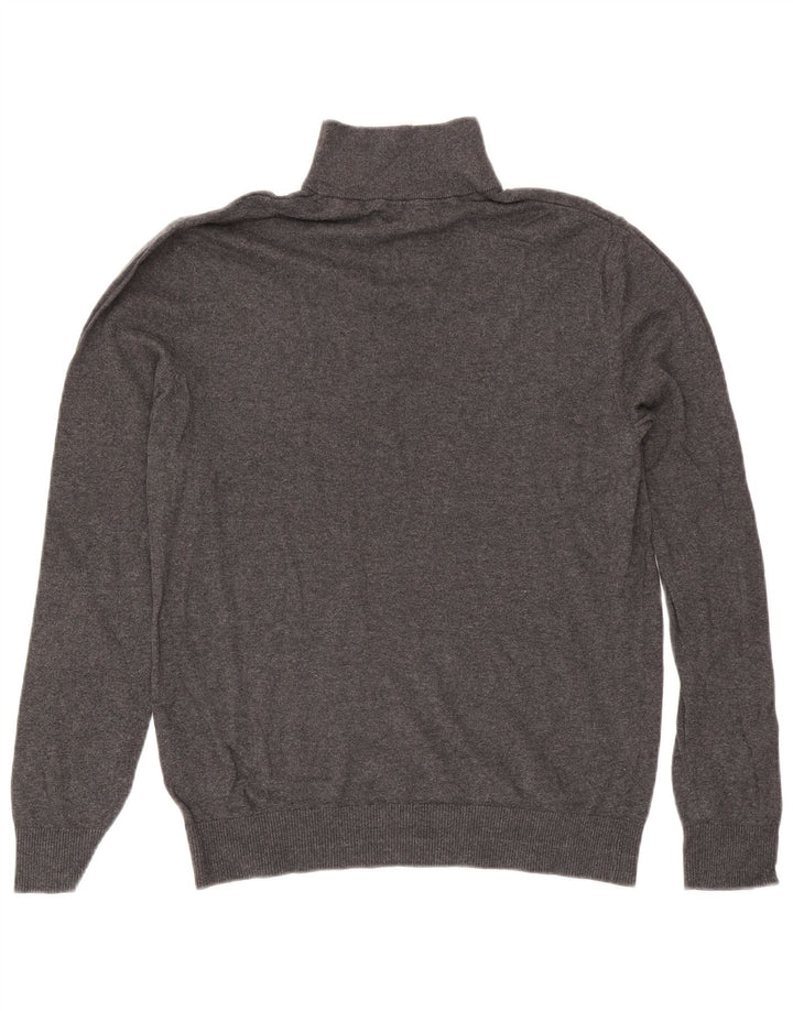 Jack & Jones muški džemper s izrezom i srednje sivim pamukom