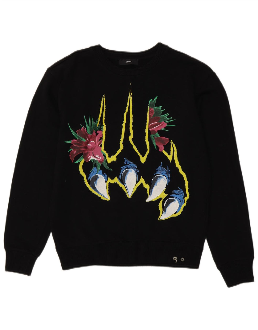 DIESEL Ženska majica s grafičkim motivima UK 10 Mali crni pamuk