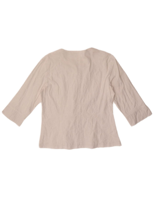 Vintage ženska košulja dugih rukava UK 14 Srednje bijela