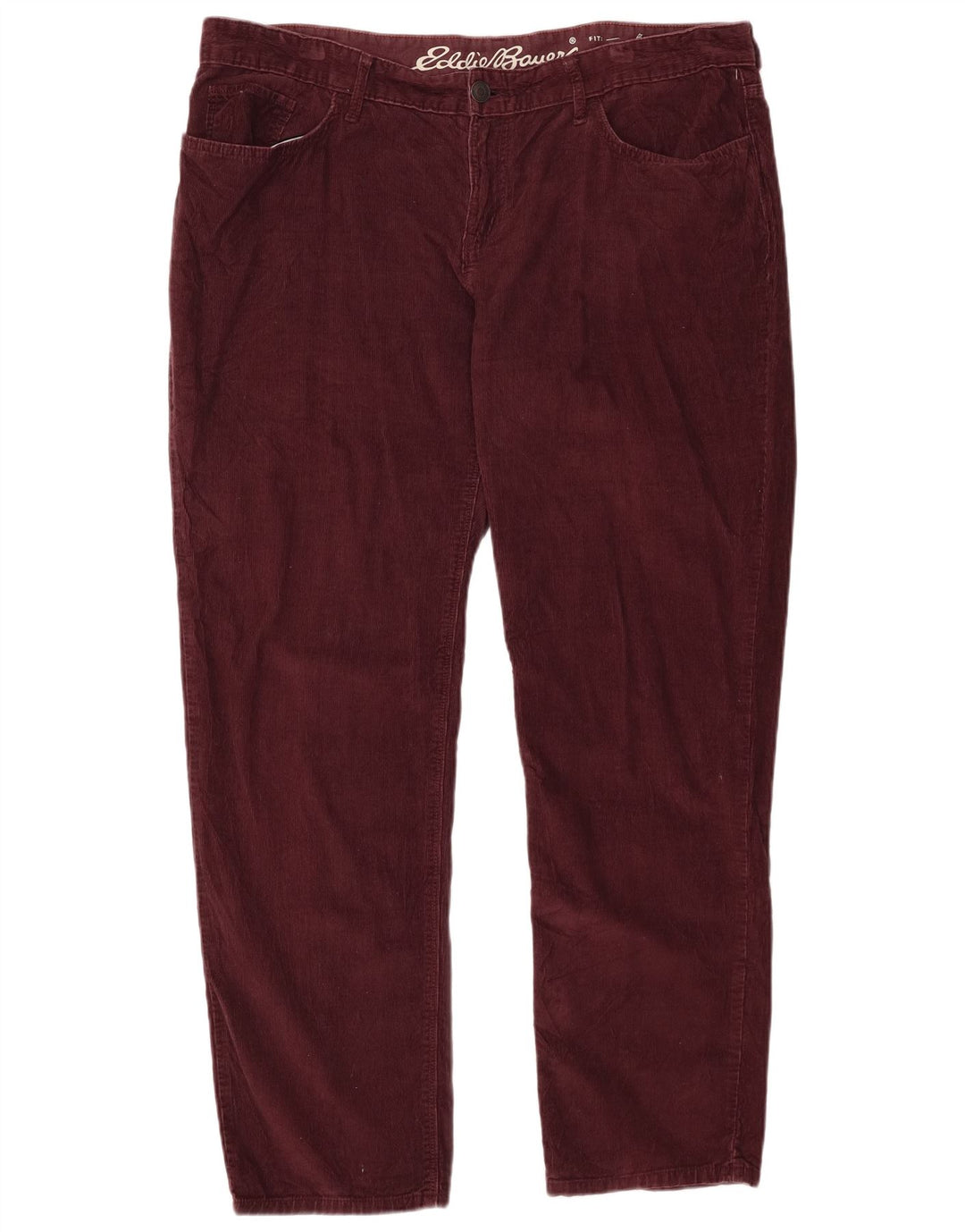EDDIE BAUER Ženske Boyfriend hlače od samta US 18 2XL W38 L31 Bordo