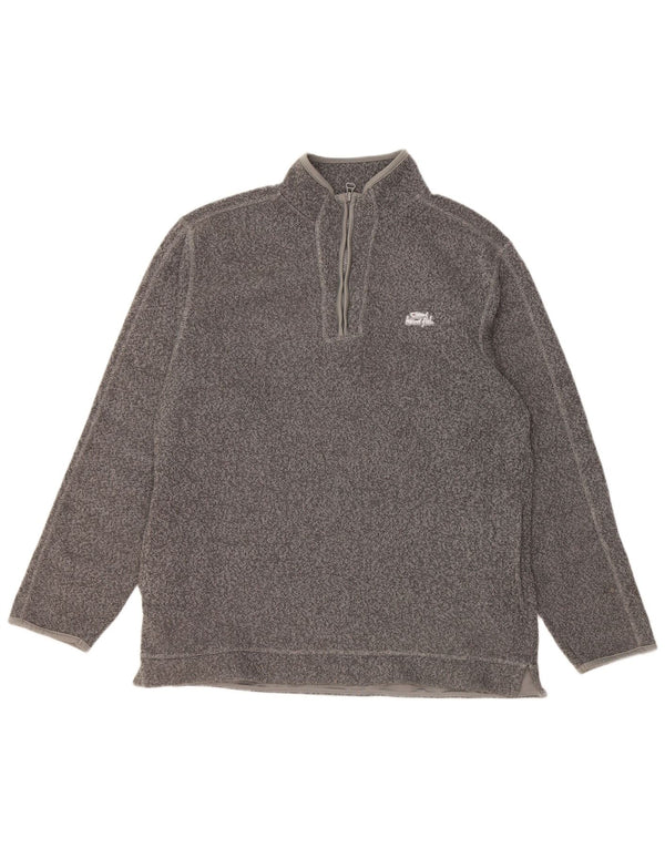 Weird Fish Muška majica s izrezom i dugim patentnim zatvaračem Veliki sivi pjegavi poliester