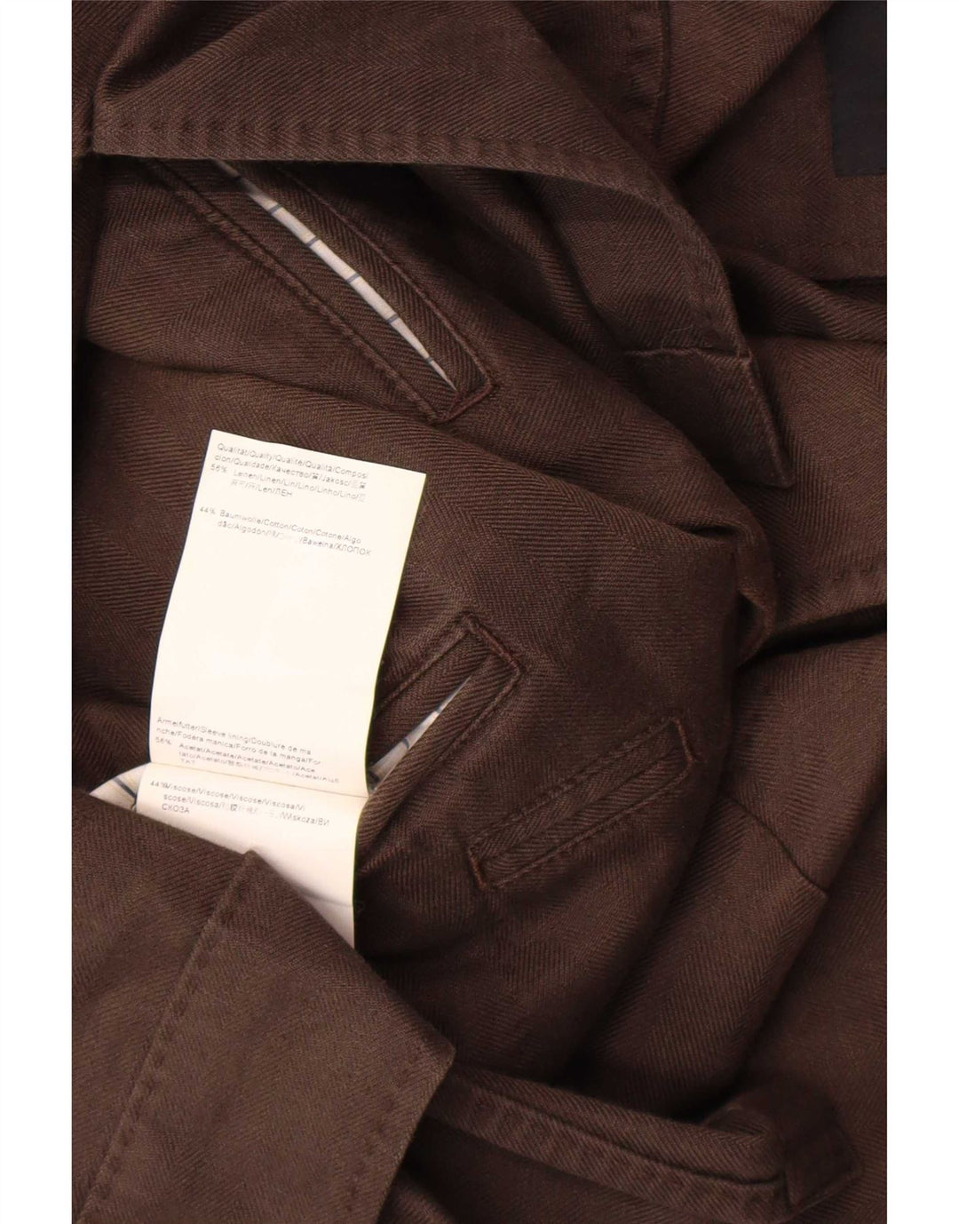 Hugo Boss muška jakna s 2 gumba EU 52 XL smeđe laneno rublje