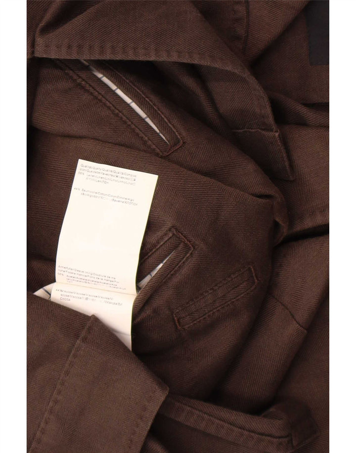 Hugo Boss muška jakna s 2 gumba EU 52 XL smeđe laneno rublje