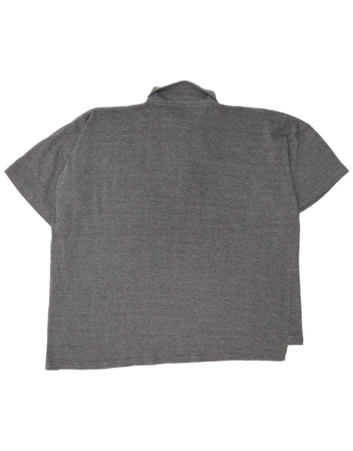 Paul Smith muška polo majica s izrezom na patentni zatvarač 2XL sivi poliester