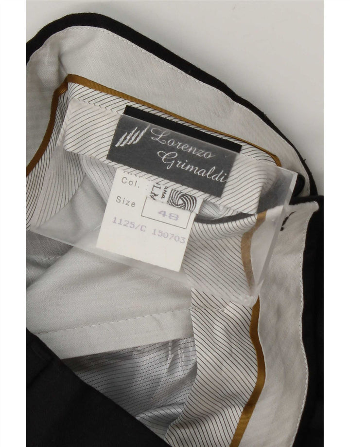 Vintage muške hlače s štipaljkama IT 48 srednje W32 L34 crna vuna