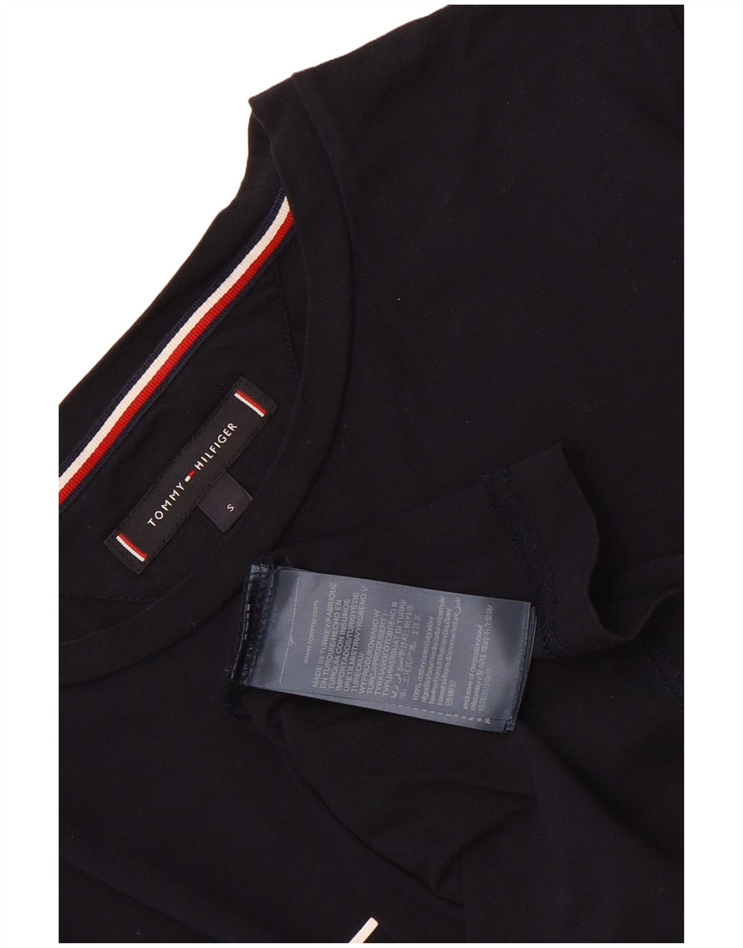 Tommy Hilfiger, mali crni pamuk, gornji dio muške grafičke majice