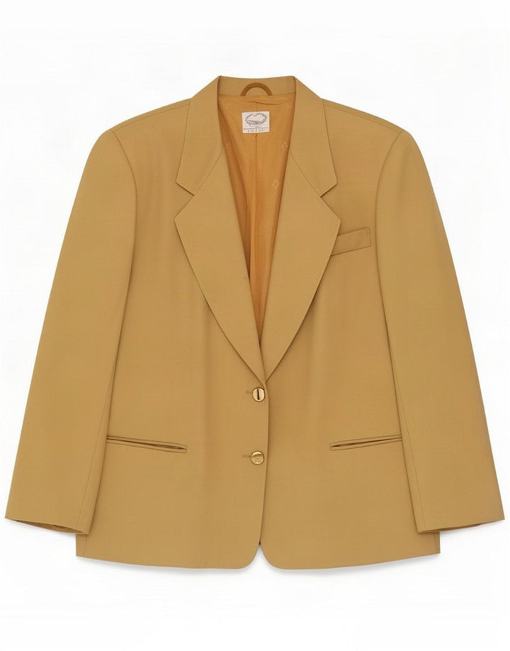 Vintage ženska jakna s 2 gumba IT 46 Large Beige