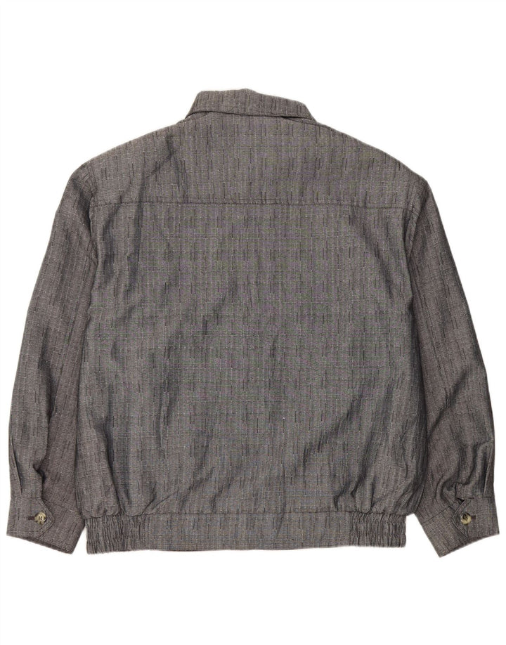 Vintage muška bomber jakna IT 50 veliki sivi karirani poliester