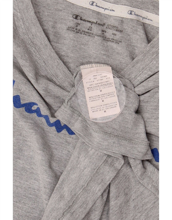 CHAMPION Ženska majica kratkih rukava s grafičkim motivima UK 12 Srednje sivi pamuk