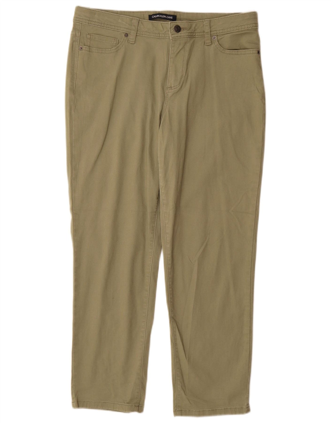 CALVIN KLEIN Ženske sužene ležerne hlače US 10 Large W30 L27 Zelene