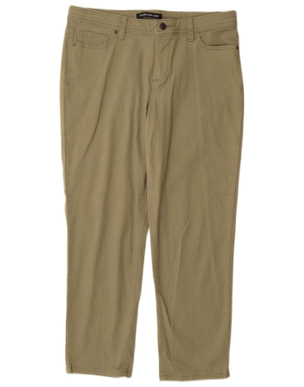 CALVIN KLEIN Ženske sužene ležerne hlače US 10 Large W30 L27 Zelene