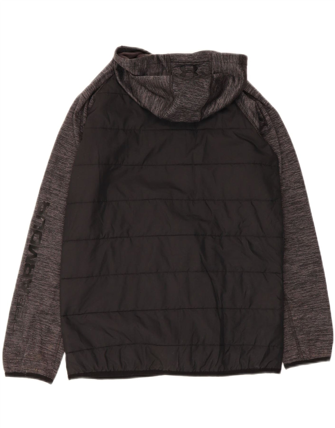 UNDER ARMOUR Boys Cold Gear Graphic Padded Jacket 11-12 Years Large Grey Vintage Under Armour and Second-Hand Under Armour from Messina Hembry 