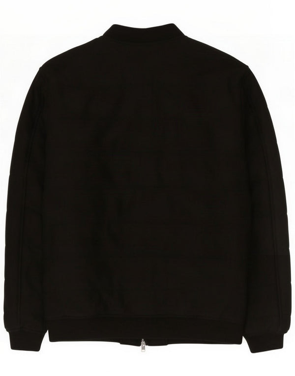 Zara Mens Bomber Jacket UK 42 XL Black Polyester