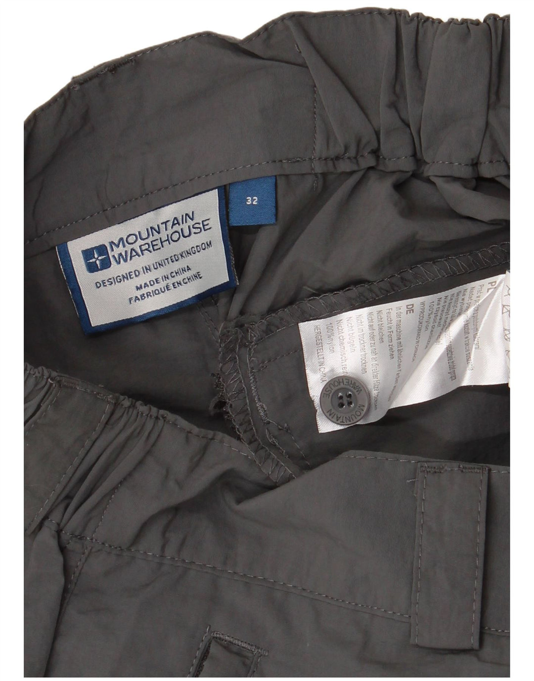 MOUNTAIN WAREHOUSE Muške kargo kratke hlače W32 srednje sivi najlon