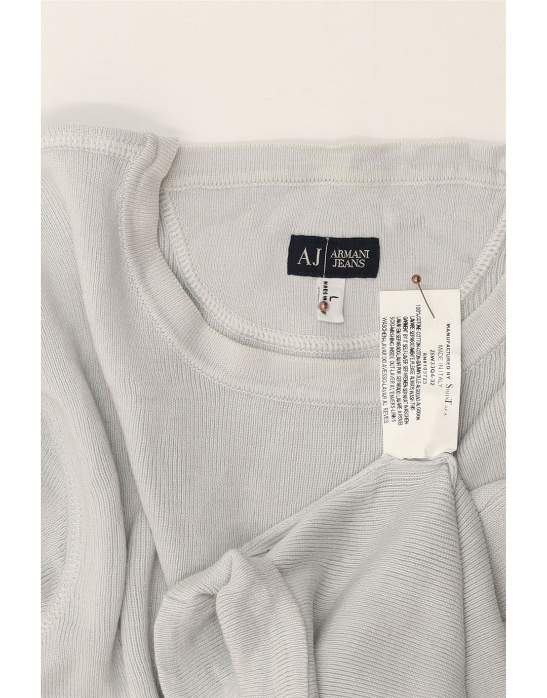 Armani Jeans, muška majica dugih rukava, veliki sivi pamuk