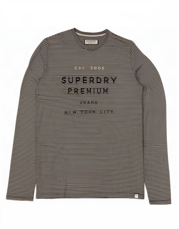 Superdry ženska majica dugih rukava s grafikom UK 12 srednje crne pruge