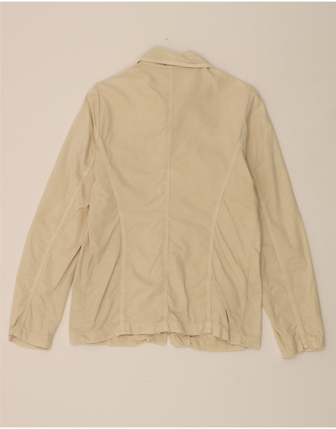 STEFANEL Womens Utility Jacket UK 14 Large Beige Cotton Vintage Stefanel and Second-Hand Stefanel from Messina Hembry 