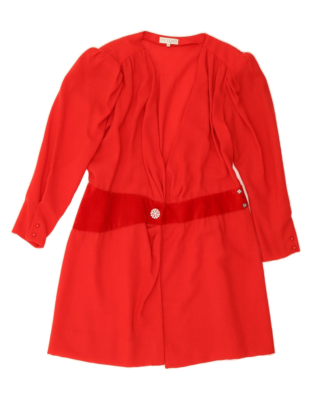 MODYVA Womens Long Sleeve Wrap Dress IT 44 Medium Red Vintage Modyva and Second-Hand Modyva from Messina Hembry 