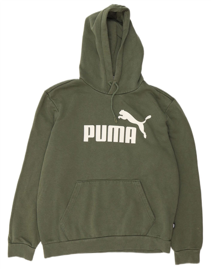 Puma muška majica s kapuljačom, srednji kaki pamuk