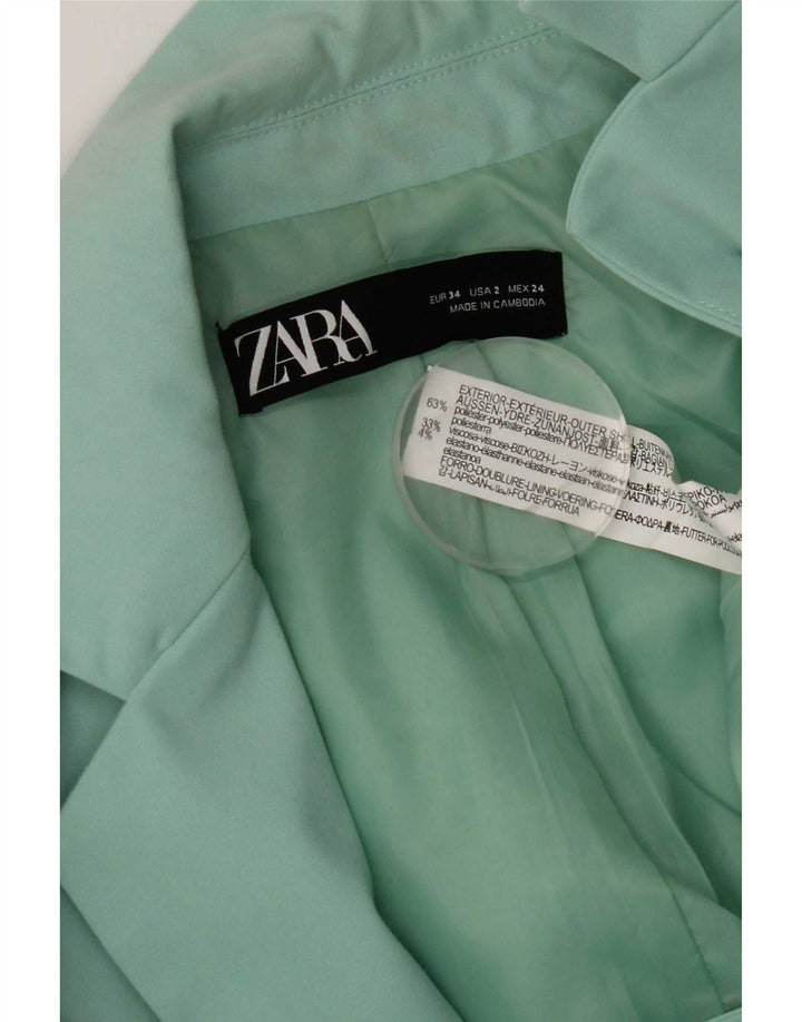 Zara ženski sako sa 1 gumbom EU 34 2XS tirkizni poliester