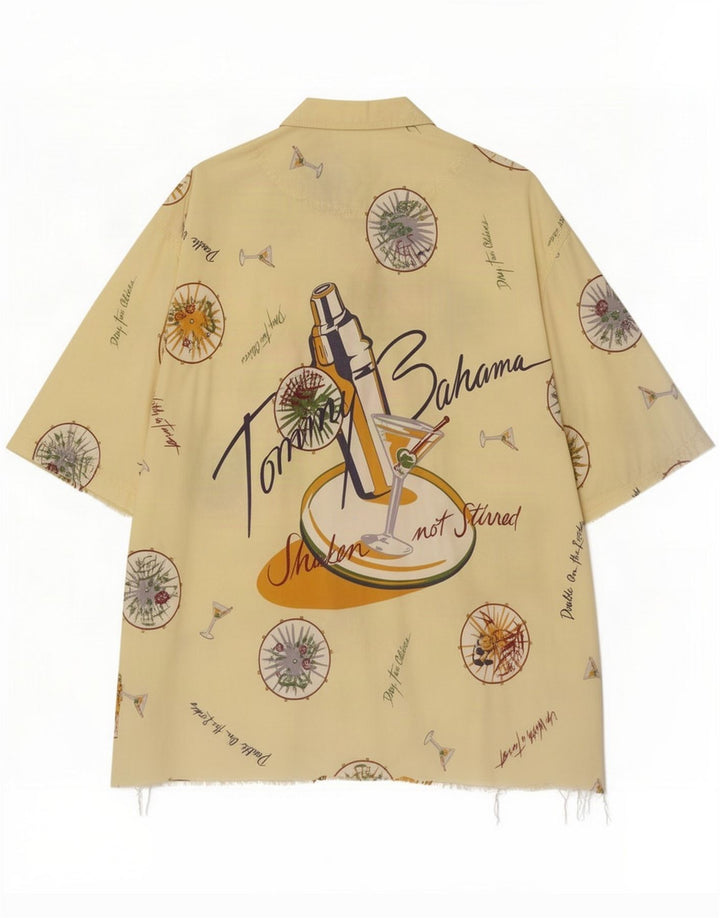 Tommy Bahama muška košulja kratkih rukava s apstraktnim uzorkom Srednje žuta plaža