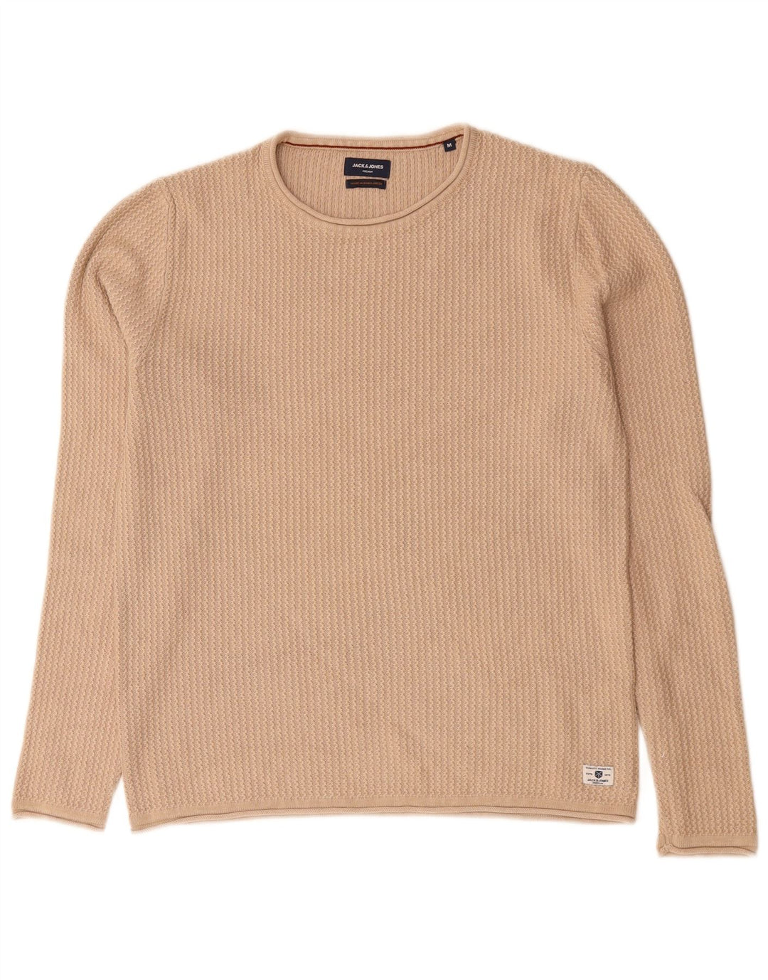 Jack & Jones muški džemper s okruglim izrezom Srednje bež pamuk