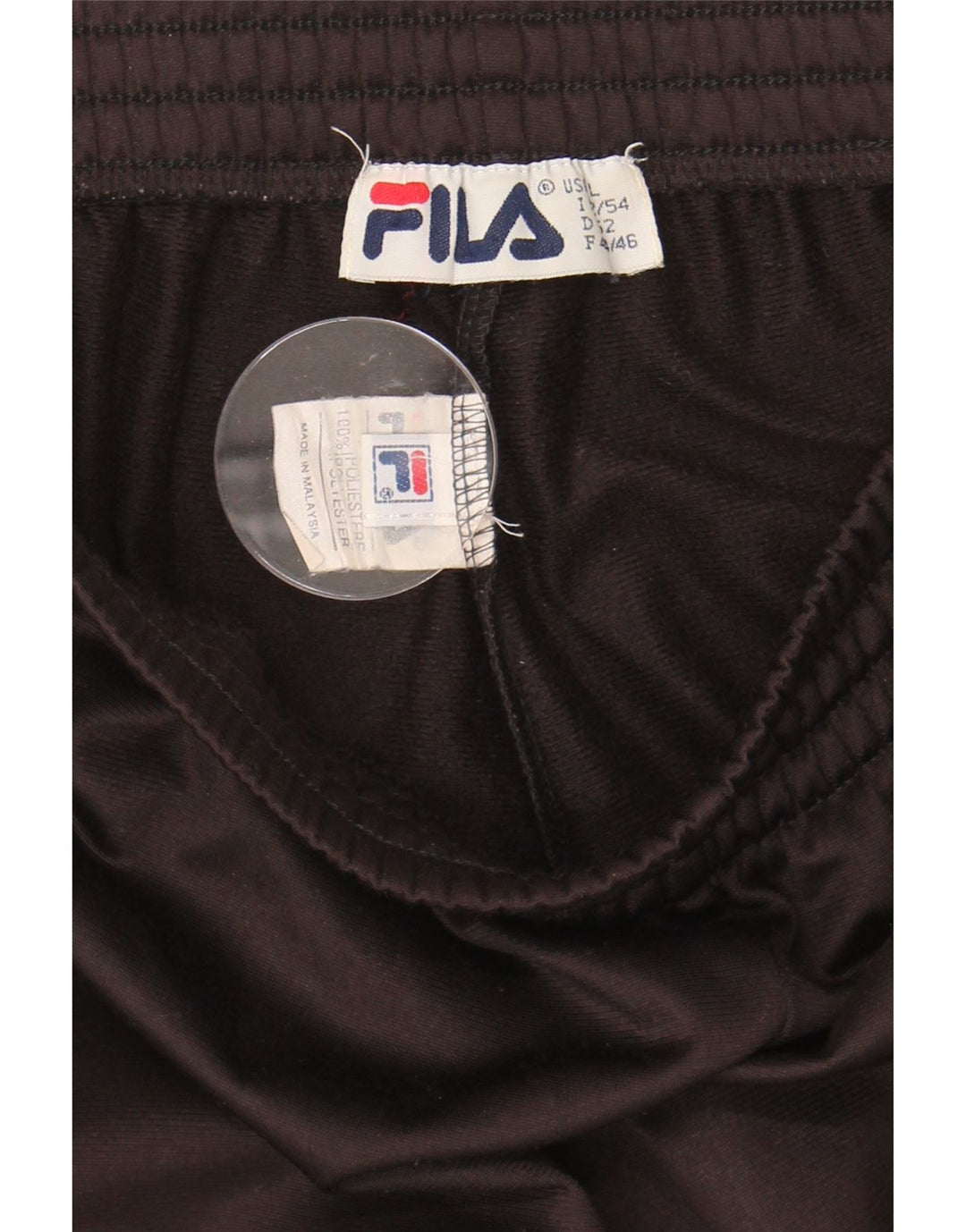 FILA Mens Tracksuit Trousers IT 52/54 XL  Black Colourblock Polyester Vintage Fila and Second-Hand Fila from Messina Hembry 