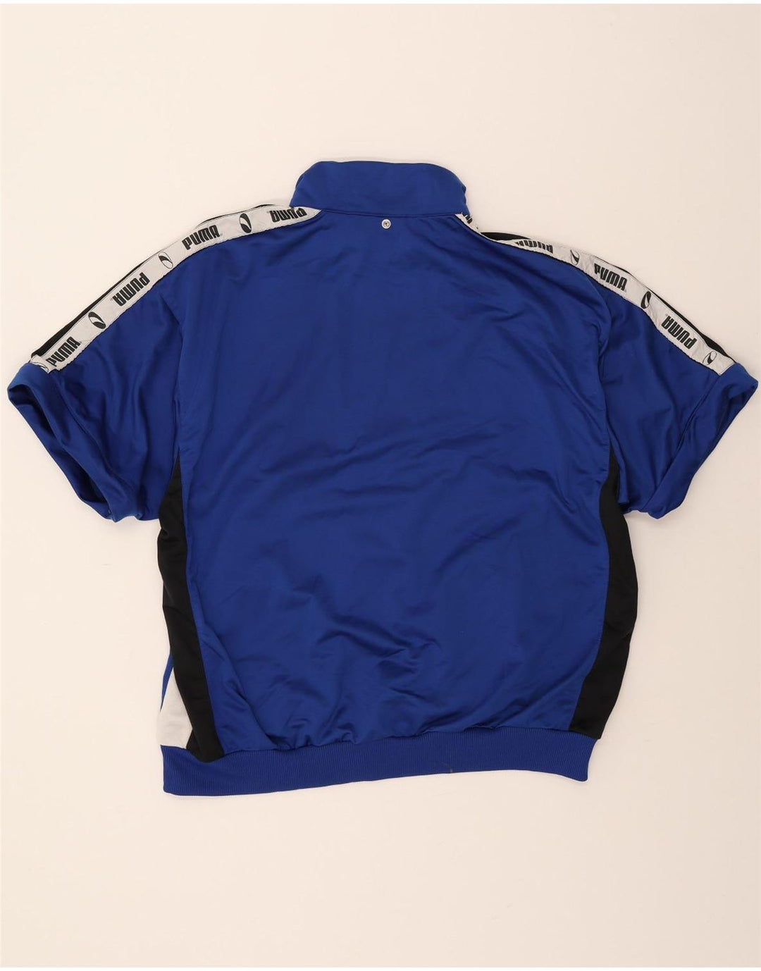 PUMA Mens Graphic Short Sleeve Tracksuit Top Jacket Large Blue Colourblock Vintage Puma and Second-Hand Puma from Messina Hembry 