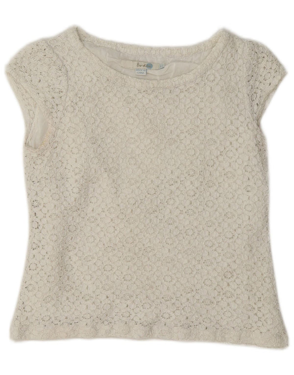 Boden ženski gornji dio kratke čipkaste bluze UK 8 Small White
