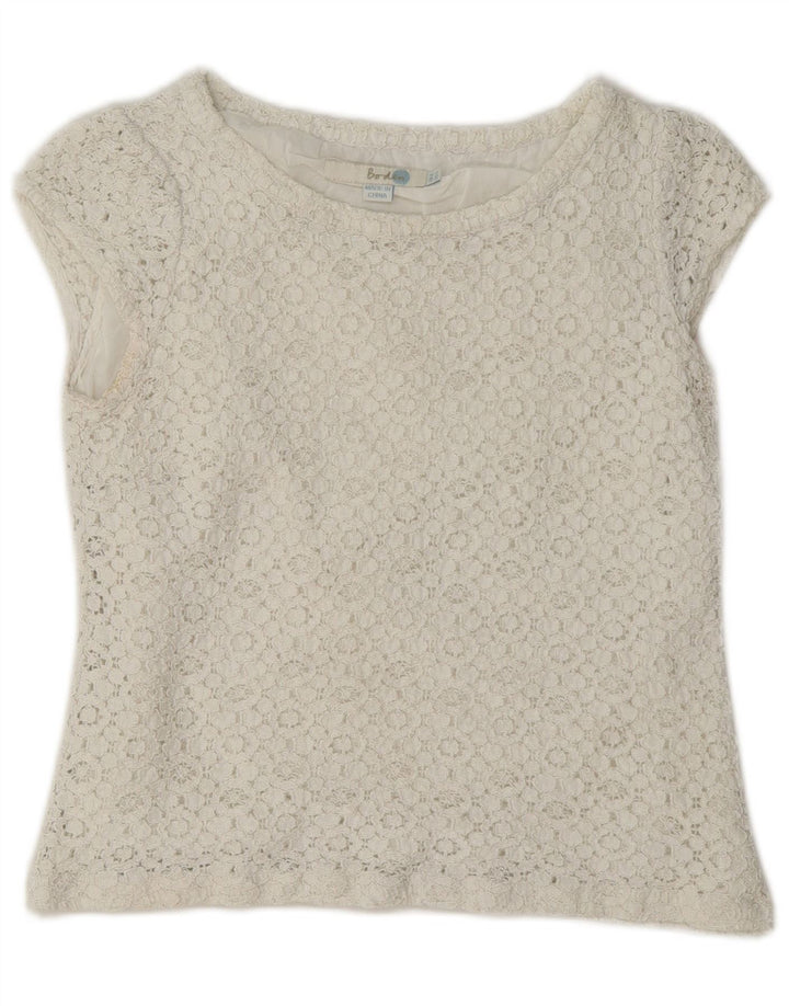 Boden ženski gornji dio kratke čipkaste bluze UK 8 Small White