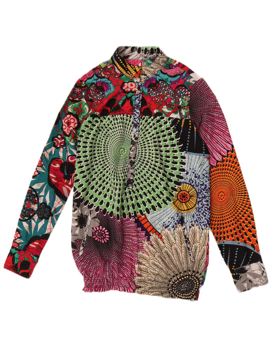 Desigual ženski pulover košulja bluza UK 10 Small Multicolored Patchwork