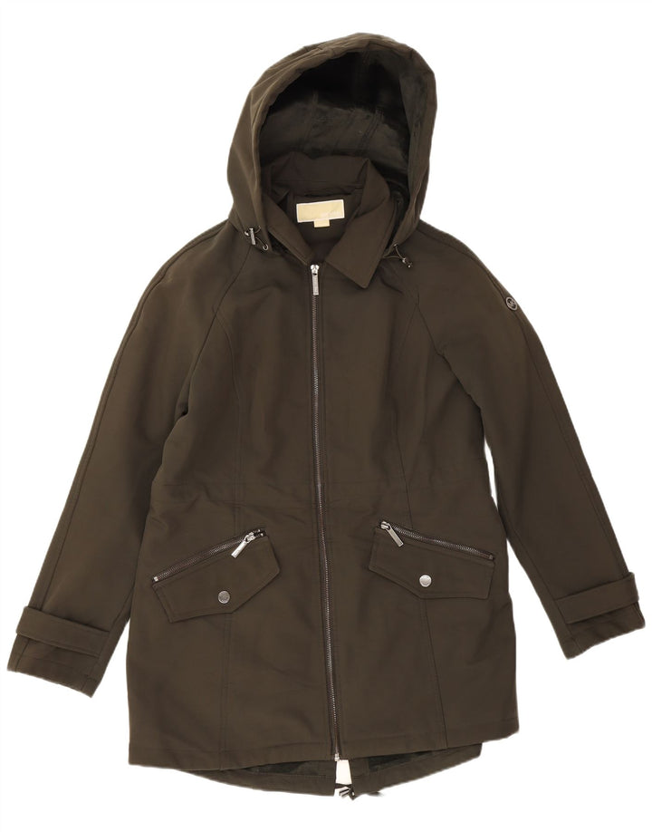 Ženska parka jakna Michael Kors s kapuljačom UK 14, srednji kaki poliester